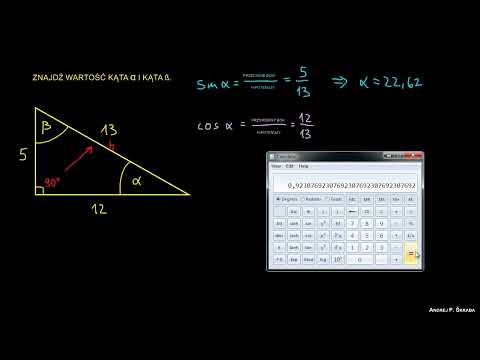 Znajdowanie wartości kąta za pomocą funkcji trygonometrycznych - ćwiczenie 2