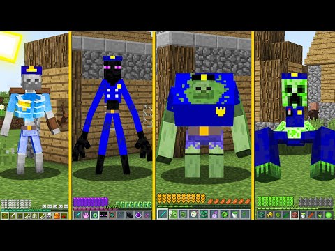 Minecraft ALL MUTANT MOBS BECAME POLICE !!! What Mob is the best? Battle