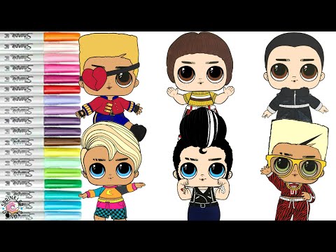 LOL Surprise Dolls Coloring Book Page Boys Collection Beach Boi Tough Guy Soldier Boi Swaggie
