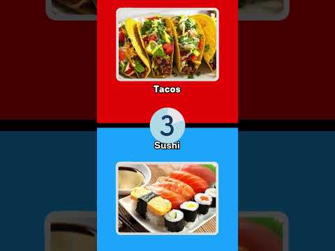Would You Rather 🍔Food Edition🍔 #youtubeshorts #wouldyourather #quiz #anime #taco #sushi #ytshort