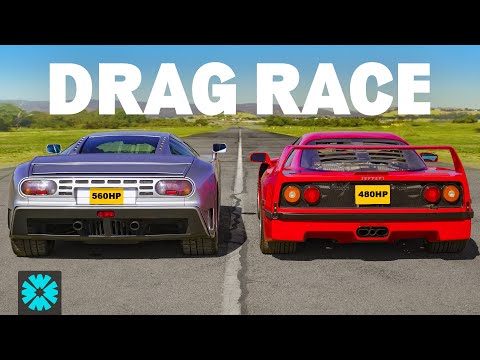 Bugatti v Ferrari 1/4-mile RACE!