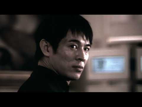 Final trailer beat: Jet Li framed against flashing blue lights; strings rising under resolution