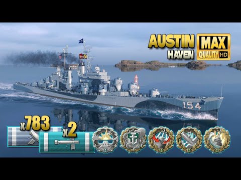 Cruiser Austin: Rewarding play on map Haven - World of Warships