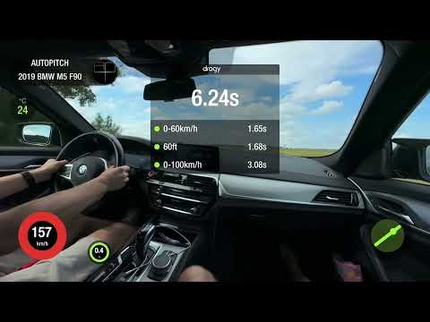 BMW M5 F90 4.4Ti AT 4WD 2019 Stage 1. 0-100 acceleration.