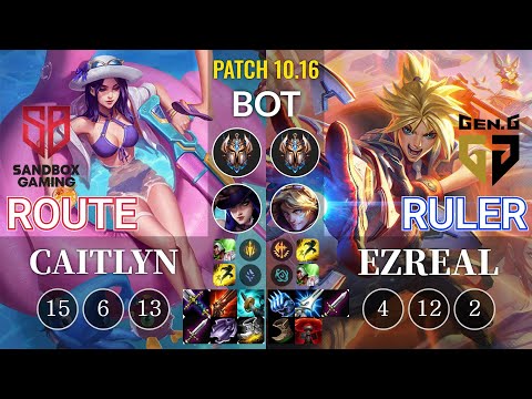 SB Route Caitlyn vs GEN Ruler Ezreal Bot - KR Patch 10.16