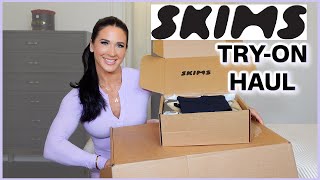SKIMS TRY-ON HAUL + FITNESS VLOG 💜 | home workout, protein dessert recipe, new lip combo + home life