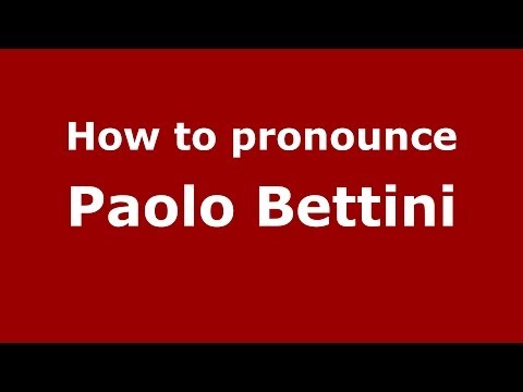 How to pronounce Paolo Bettini (Italian/Italy) - PronounceNames.com