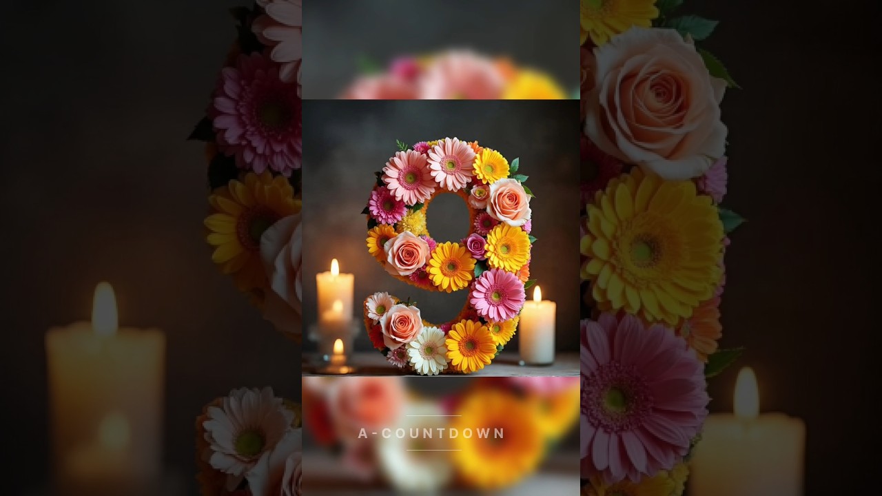 A vibrant number 0 made with colorful flowers  || countdown #FloralArt #AestheticDesign #CozyVibes