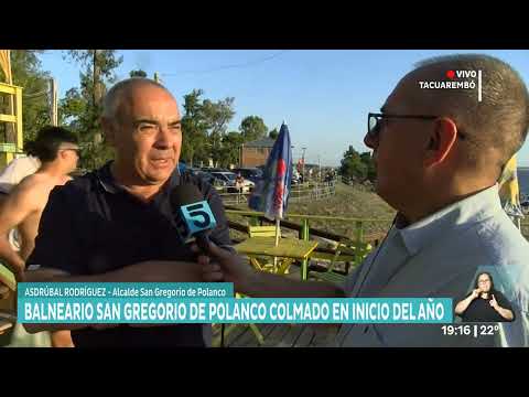 El balneario San Gregorio de Polanco en Tacuarembó se encuentra colmado en el inicio de enero