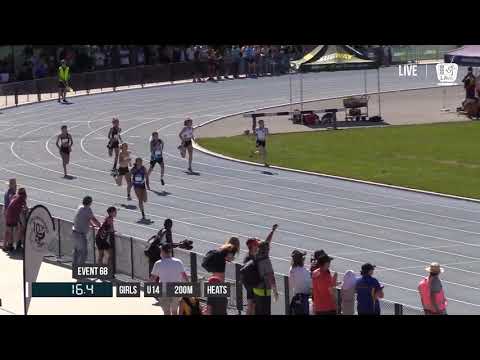 GIRLS U14 200M HEAT 1 - 2018 STATE TRACK AND FIELD CHAMPIONSHIPS // LAVicTV