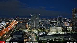 [2026-08-13 Sunset & Night] LIVE Tokyo Bay | 都営バス 深川車庫 | Toei Bus Depot | 時刻表なし版 | 17:00-05:00 JST live webcam