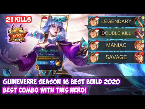 Savage!!! 21 Kills Guineverre Season 16 Best Build 2020 Combo - Mobile Legends