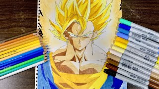 Drawing Vegito Super Saiyan 1 / ベジットスーパーサイヤ人描いてみた【Dragon ball】