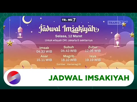 Jadwal Imsakiyah - Berkah Ramadan Trans7 (2024M / 1445H)