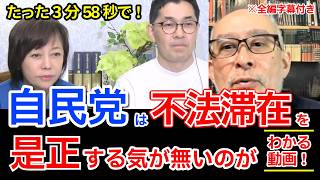 【#日本保守党】自民党は不法滞在を是正する気が無いのが わかる動画《字幕付き》