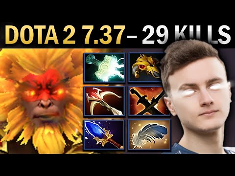 Monkey King Gameplay Miracle with 29 Kills and Mjolnir - TI14