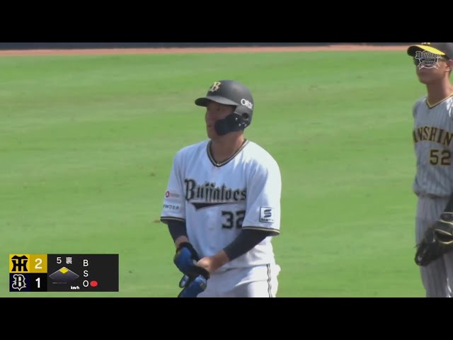 【ファーム】打球は左中間を真っ二つ!! バファローズ・福永奨 タイムリー2ベースヒットを放つ!!  2024年8月2日 オリックス・バファローズ 対 阪神タイガース