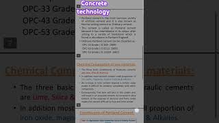 cement and its chemical composition #concrete technology #concreting #civilengineering
