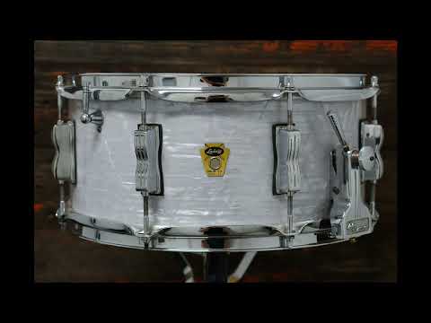 Ludwig 6.5x14" Symphonic Snare Drum - 1960 White Marine Pearl (Rewrap) image 12