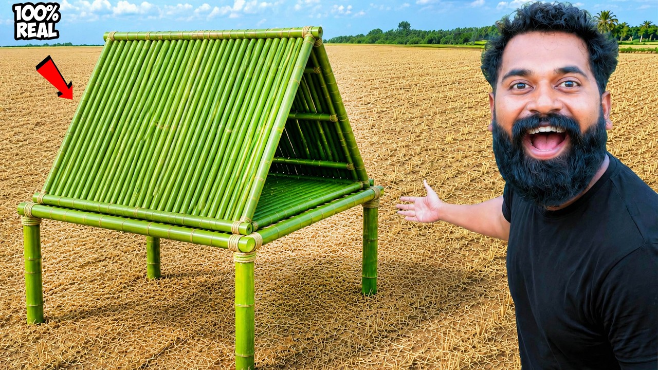 Building A Bamboo Tent House Near Our Swimming Pool In Our Village! 🎋⛺ | Part 3 | M4 Tech |