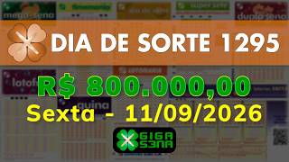 Resultado da Dia de Sorte 1295, Sexta-feira, 11/09/2026