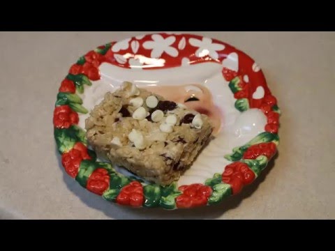 White Chocolate and Cranberry Rice Krispie Squares