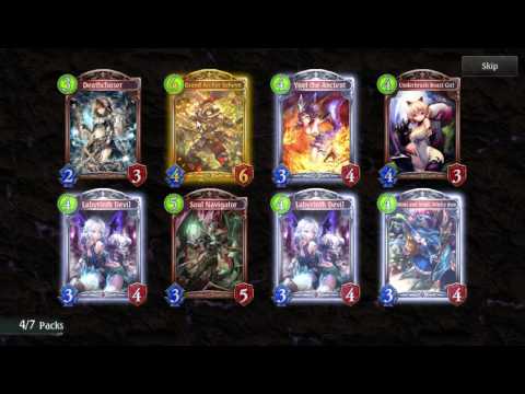 Opening packs on shadow verse for my birthday.