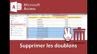 Supprimer les doublons de table Access