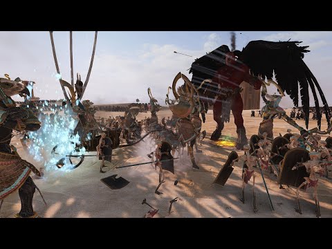 tomb kings vs warriors of chaos- total war warhammer 2 cinematic battle
