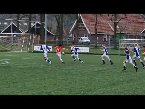 Highlights Mohammed Diyae 1ste Devisie competitie wedstrijd O13-1. AchillesE vs Blauw wit '34