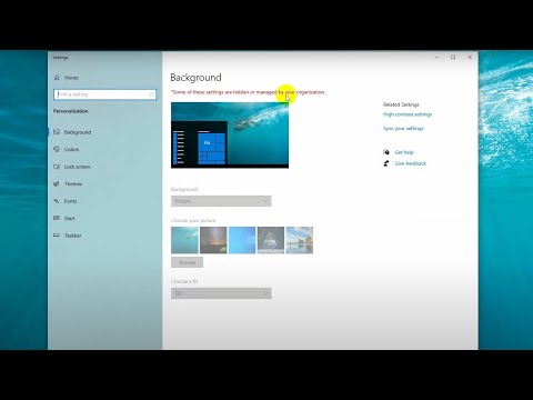 How to replace Wallpaper? (Some of these settings are hidden or managed by your organization)