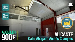 ✅ALQUILADA✅ ☀️ALICANTE / ALQUILER💰900 €⭐️NAVE INDUSTRIAL / POLÍGONO LLANO DEL ESPARTAL⭐️