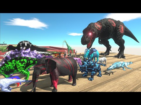Escape from BLACK FLASH T-REX - Animal Revolt Battle Simulator