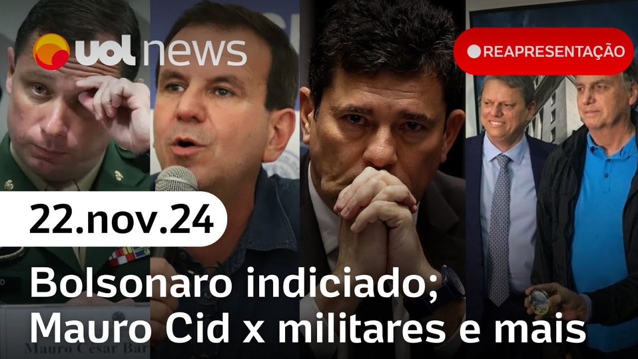 Bolsonaro defendido por Tarcísio; Mauro Cid x militares e mais notícias | Reapresentação UOL News