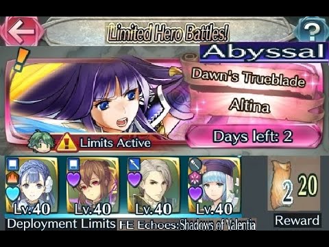 The battle with Limited unit : Vs. Mythic! Altina - Abyssal (with F2P units, SI and seals)