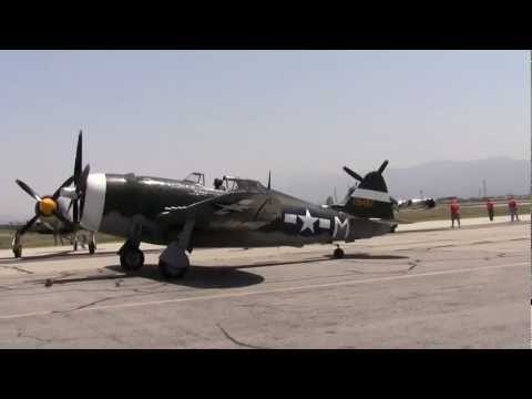 Chino Airshow 2012 - The warbirds at Chino taxi into position for the mass fly by.