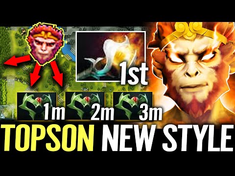 🔥 TOPSON Monkey King MID NEW STYLE — Orchid 1st + 3x Wraith Band Most Efficiency Build Dota 2 Pro