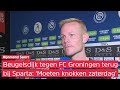 Beugelsdijk is terug bij Sparta voor 'vechtwedstrijd' tegen FC Groningen: 'We moeten knokken zondag'