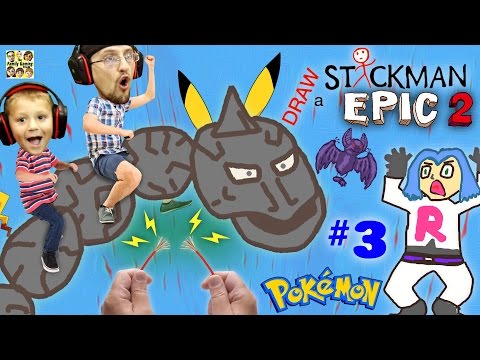 ELECTRIC SHOCK by POKEMON! DRAW A STICKMAN EPIC 2! 🚸 Part 3: Rock Busters (FGTEEV Chapter 3 Fun!)