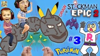 ELECTRIC SHOCK by POKEMON! DRAW A STICKMAN EPIC 2! 🚸 Part 3: Rock Busters (FGTEEV Chapter 3 Fun!)