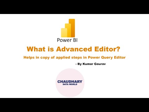 What is Advanced Editor in Power BI? - Get Applied Transformation Script.
