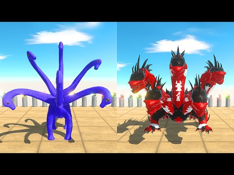 CAPTAIN AMERICA 6 HEAD BRACHIOSAURUS DEATH FALL | Animal Revolt Battle Simulator