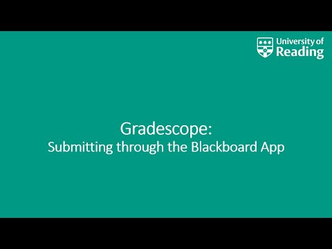 Gradescope Submitting Through The Blackboard App