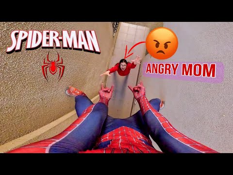 @DumitruComanac SPIDER-MAN ESCAPING ANGRY MOM (Spider-Man in Real Life ParkourPOV)