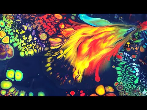 Acrylic pouring: stunning spring pour with diagonal swipe with a twist amazing results