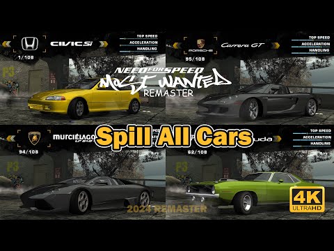 Spill Need For Speed Most Wanted Remaster || All Cars List - REDUX V3