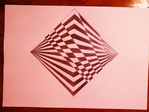 How To Draw Geometric Square With Trippy Pattern | Psychedelic Illusion