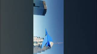 Avião Azul: Voo Sobre a Cidade ( origami  ) Avião de papel