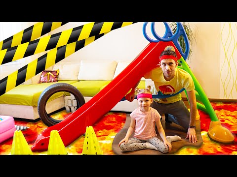 Playground in the living room | The Floor is Lava Challenge