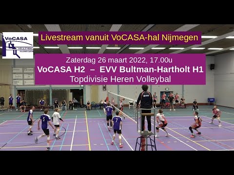 VoCASA H2 - EVV Bultman-Hartholt (26-3-2022 Topdivisie Heren Volleybal) - Livestream